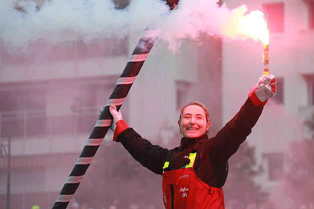 Violette Dorange a remonté le chenal des Sables-d'Olonne dimanche 9 février