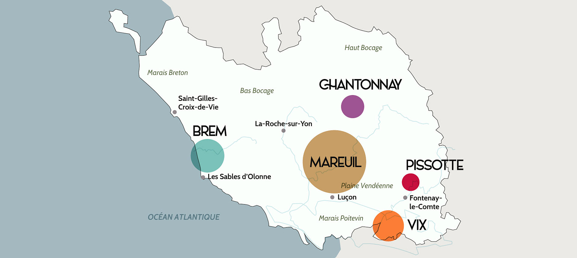 Carte des 5 Fiefs vendéens