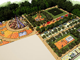maquette de l'espace Jeux de l'enfance lors des Floralies Internationales - Nantes de 2024
