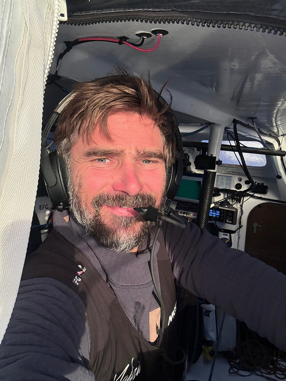 Boris Herrmann à bord de son Imoca