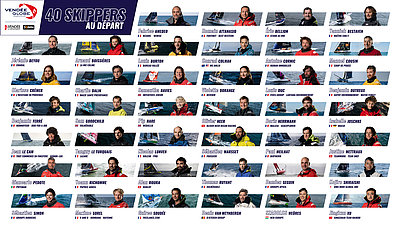 La liste des 40 skippers engagés sur la 10e édition du Vendée Globe