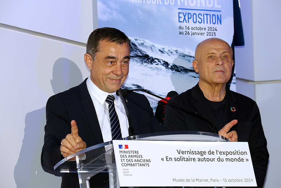 Alain Leboeuf lors du vernissage de l'exposition au palais de Chaillot